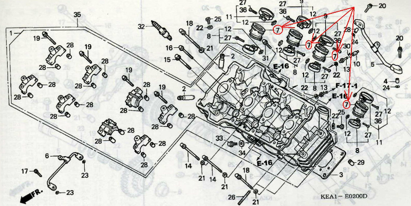 HONDA HORNET CB250F MC31 MC14E INSULATOR RUBBER SET CARBURATOR